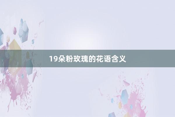 19朵粉玫瑰的花语含义
