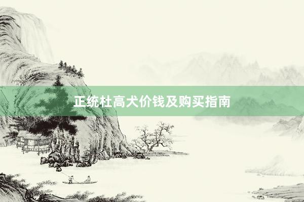 正统杜高犬价钱及购买指南
